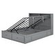 preview thumbnail 21 of 46, Hydraulic Platform Bed with Storage LED Headboard, Wood Bedframe w/ Charging Station&2 Drawers, Space-Saving Bed