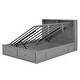 preview thumbnail 8 of 10, Lift Up Storage Bed, Full Size LED Bed Frame w/ Storage Drawers, Wood Platform Beds w/ Charging Station, Hydraulic Storage, Gray