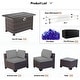 preview thumbnail 15 of 28, Kullavik 15PCS Outdoor Patio Furniture Set with Fire Pit Table & Glass Top Coffee Table