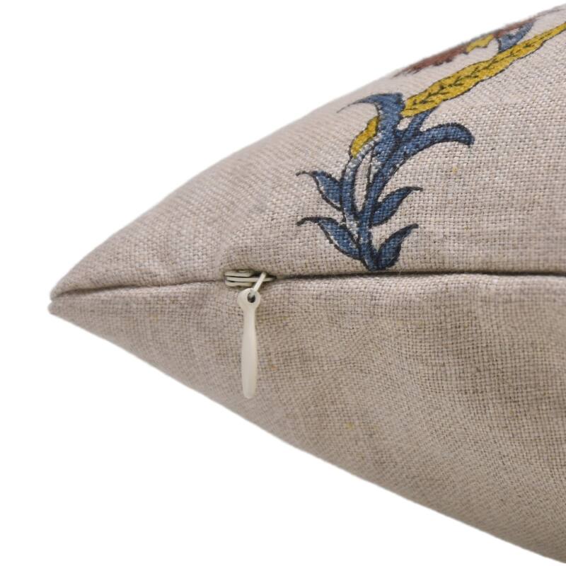 Fabdivine Linen Outdoor Sofa Block print pillow Cover