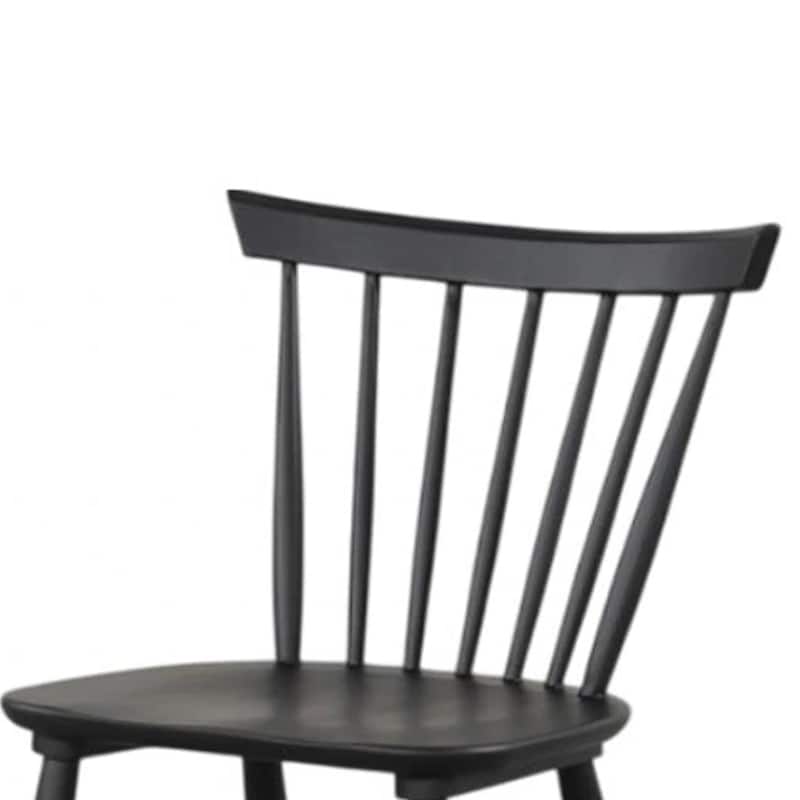 Baylee Side Dining Chair Set of 2, Farmhouse Spindle Back, Black Wood