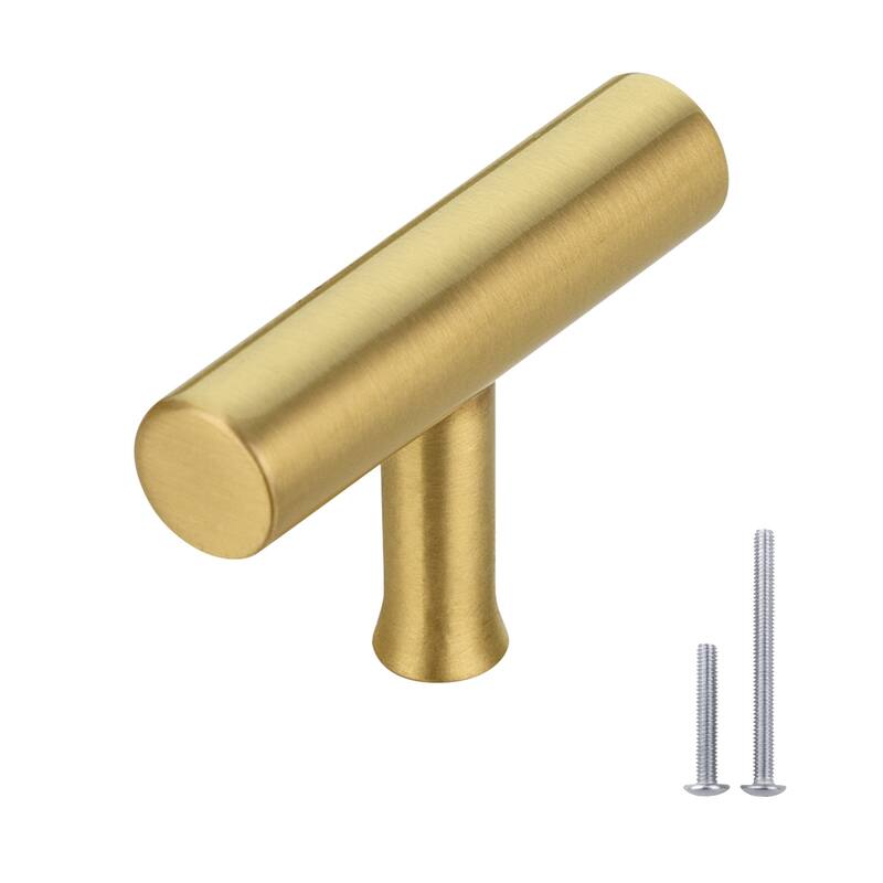 Copper Kitchen T Bar Cabinet Pulls 100% Solid Brass Drawer Knob (10-PACK)
