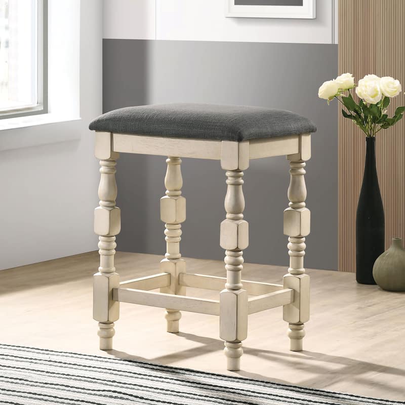 Graypath Transitional Ivory Counter Height Stool (Set of 2) by Furniture of America - Ivory