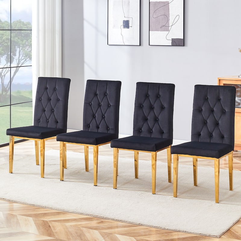 4 Piece Set of White Armless Dining Chairs w/ The Grid & Buckle Design of the Back