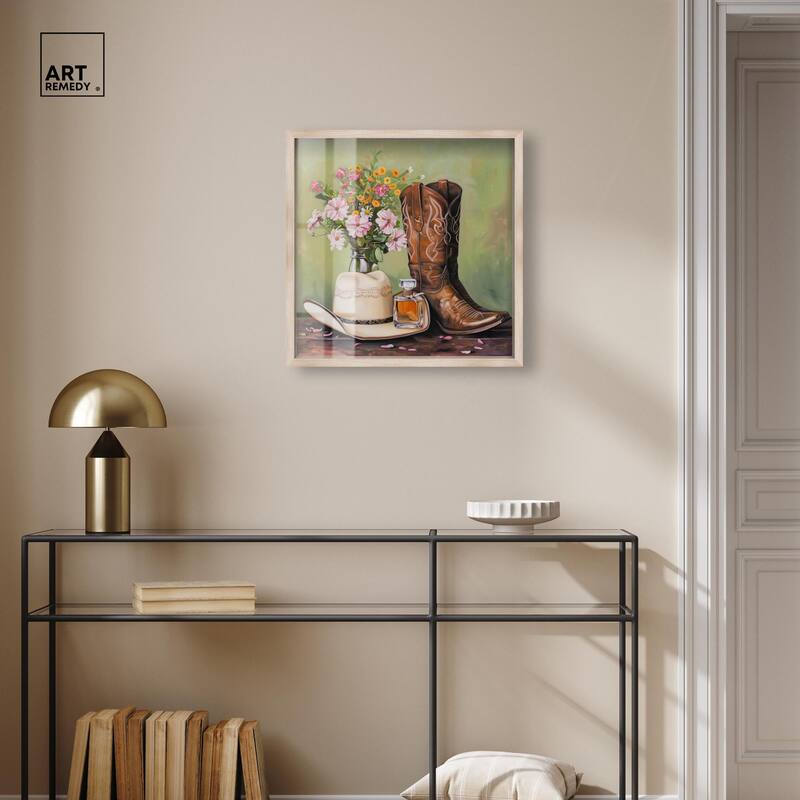 Spring Green Cowboy Necessities Shadowbox by Art Remedy