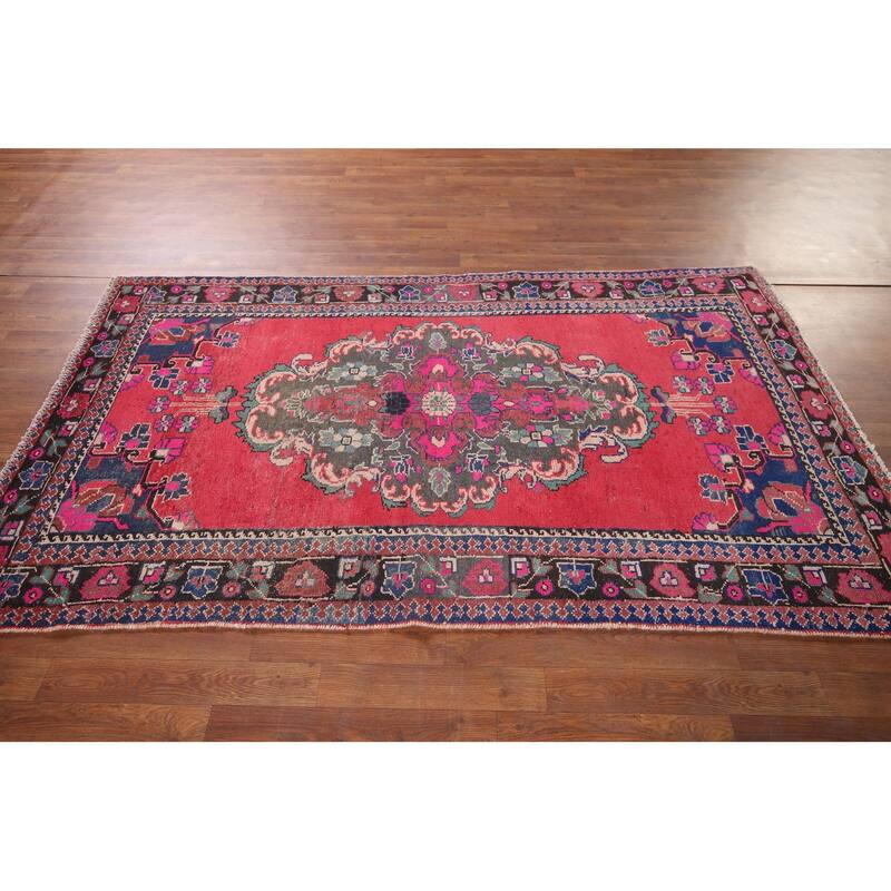 Balouch Persian Vintage Area Rug Handmade Wool Carpet - 4'2" x 7'5"