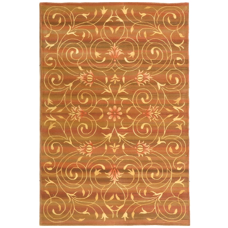 SAFAVIEH Handmade French Tapis Liesbeth Shabby Chic Oriental Scrolls