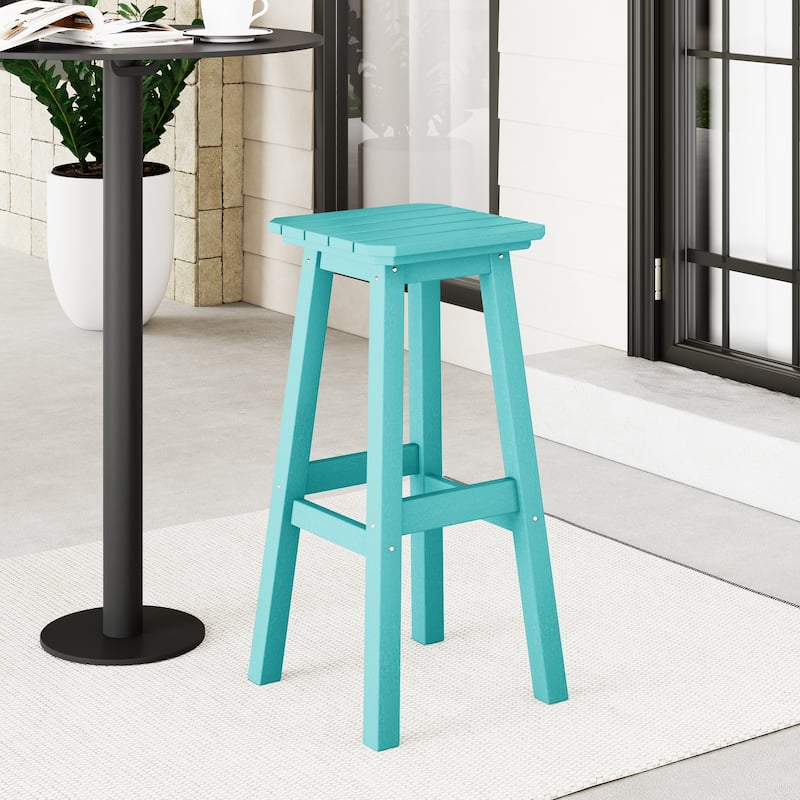 Polytrends Laguna Hdpe All Weather Outdoor Patio 29" Square Bar Stool