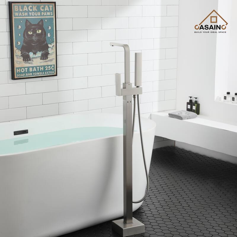CASAINC 1-Handle Freestanding Tub Faucet with Handheld Shower Head