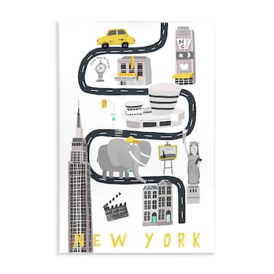 Stupell New York Whimsical Travel City Wall Plaque Art Design By Carla Daly