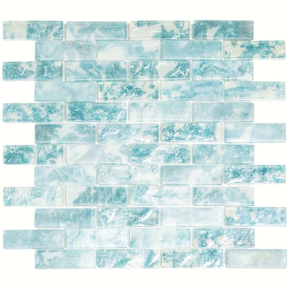 Apollo tile 12" x 12" Verre Matte Aqua Glass Tile (9.5 sq ft/case) - 10 Pack