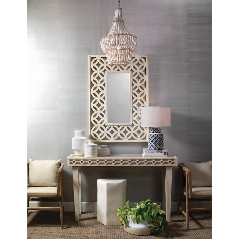 Alden Decor Laurel Wood Beaded Chandelier