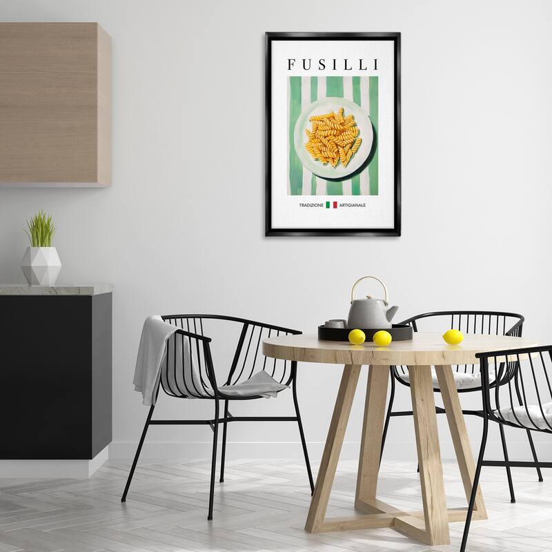 Stupell Traditional Fusilli Pasta Framed Floater Canvas Wall Art Design By Andreas Magnusson