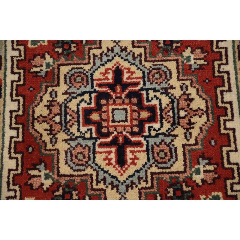 Hand Knotted Oriental 100% Wool Carpet Traditional Medallion Oranges & Rust Heriz (serapi) Area Rug - 5' 1'' X 3' 0''