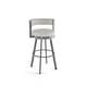 preview thumbnail 98 of 102, Amisco Browser Swivel Bar Stool Light Grey Polyester / Glossy Grey Metal