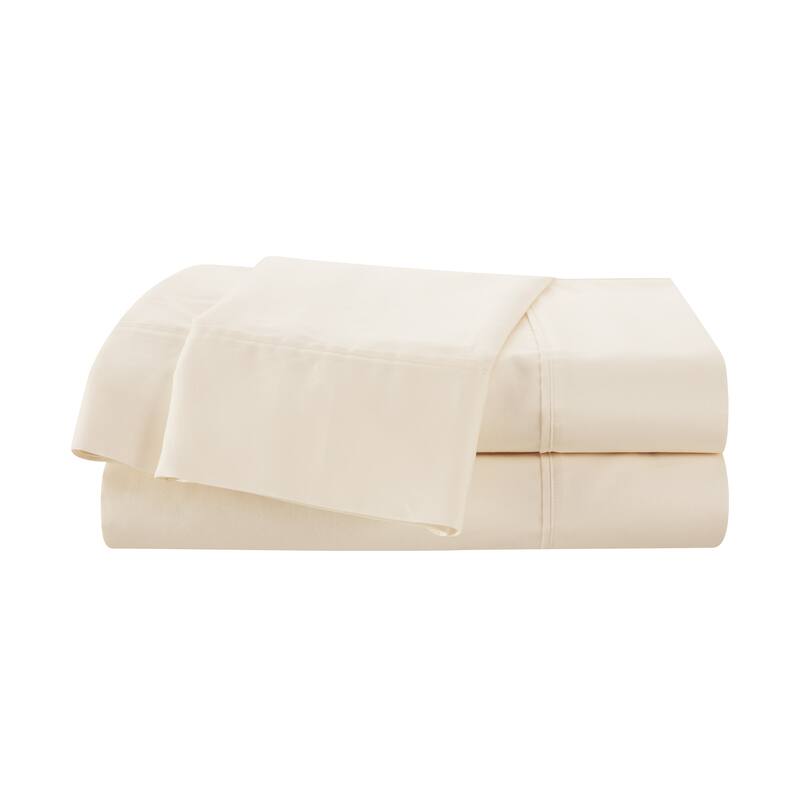Martex 400 Thread Count Solid Sateen Cotton Sheet Set - Off-White - King