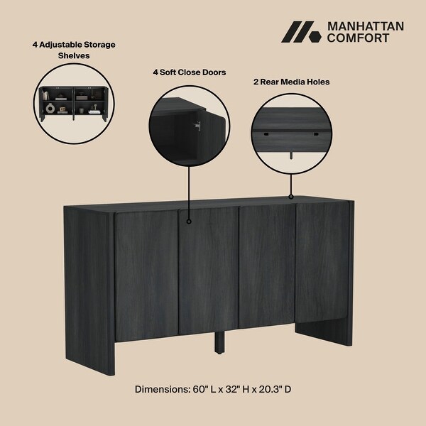 Manhattan Comfort Linda Modern 2 Shelf Sideboard - Bed Bath