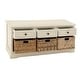 preview thumbnail 68 of 87, Cream, Teal, White or Brown Wood 2 Baskets and 1 Drawer Storage Unit - 16 x 13 x 28