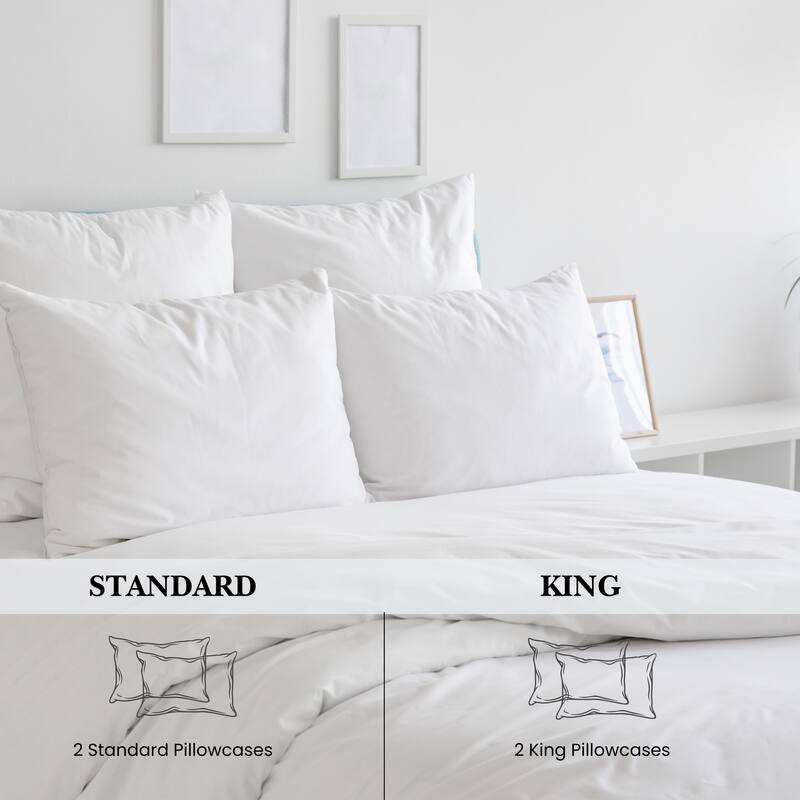 Pointehaven Flannel 180 GSM Brushed Cotton Oversized Pillowcases Pair