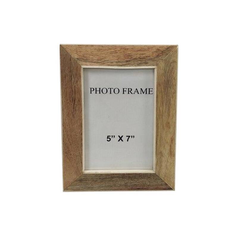 Wood Picture Frame w/ White Resin Border - 4x6