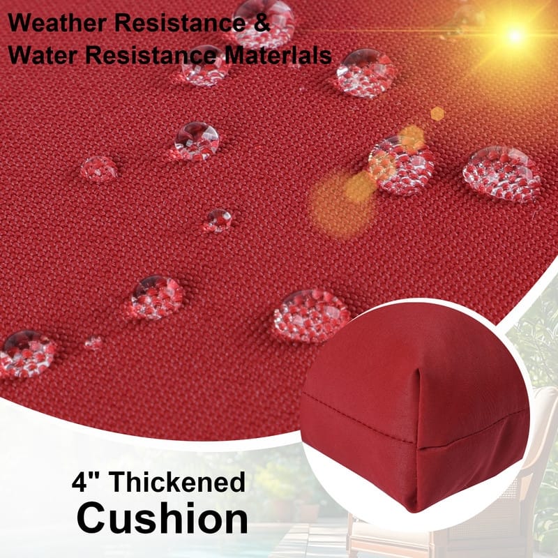 2 Pcs Set High Back Patio Chair Cushions, 44'' x 22''x 4''Tufted Rocking Chair Cushions, for Garden Porch Home Office Chair Use