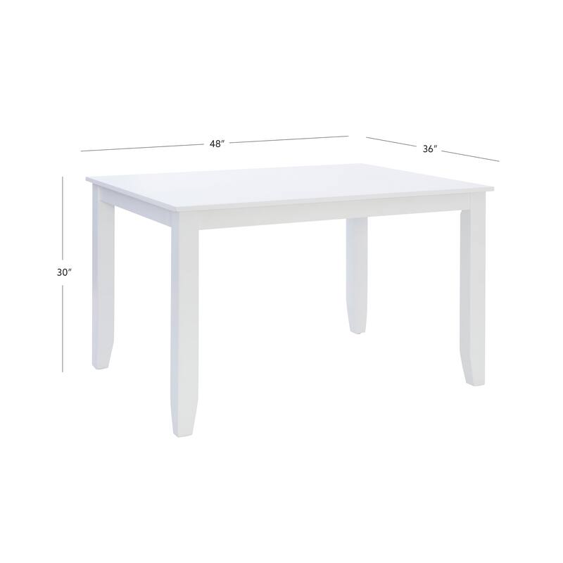 Linon Catron Rectangular White Dining Table, Seats 4