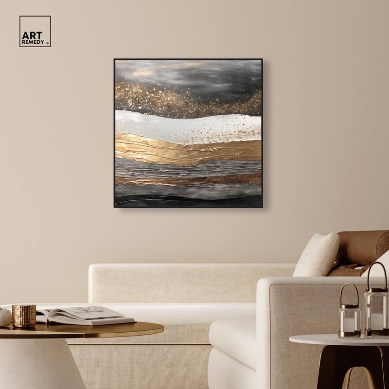 Moonlit Gold III Canvas by Art Remedy