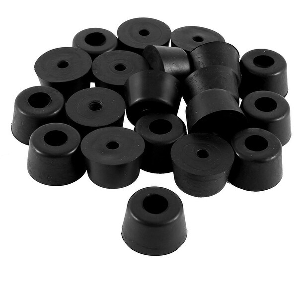 Unique Bargains 20 Pcs Antislip Rubber Round 20 x 18 x 12mm Chair Foot Cover Table Furniture Leg Protector Balck