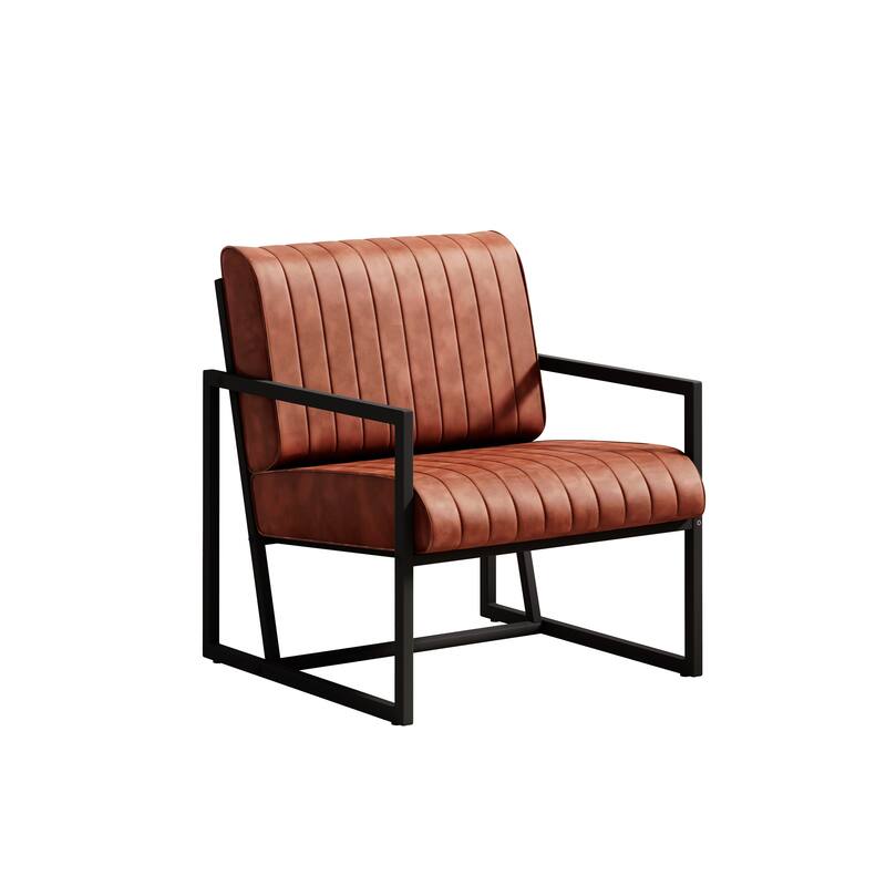 PU Leather Feature Armchair with Metal Frame