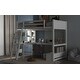 preview thumbnail 22 of 30, Full Size Loft Bed with Built-in L-Shaped Desk, LED Shelf Lighting, USB Charging Ports & Storage Bench, Drawers and Shelves