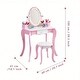 preview thumbnail 4 of 8, Kids Vanity Makeup dresser set with 360 Mirror Drawer Dressing Table Stool Girl - 11.6*39.3*26.7