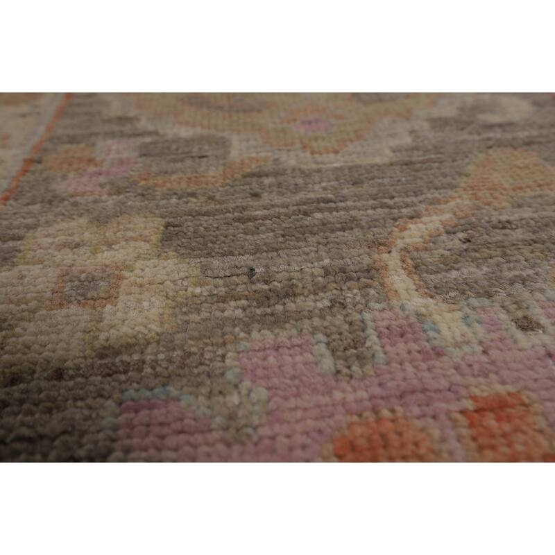 Transitional Vegetable Dye Oushak Turkish Rug Handmade Wool Carpet - 8'10"x 12'3"