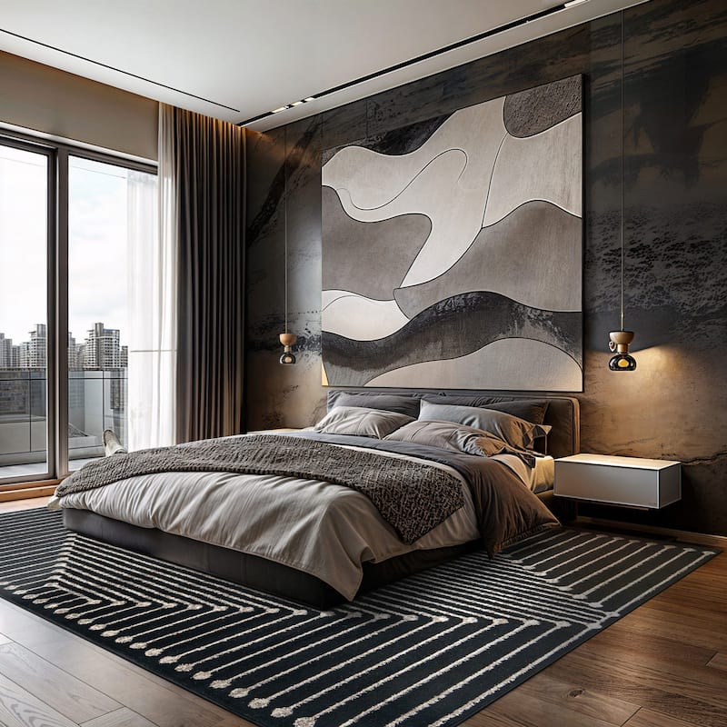 Contemporary Checkered Area Rug