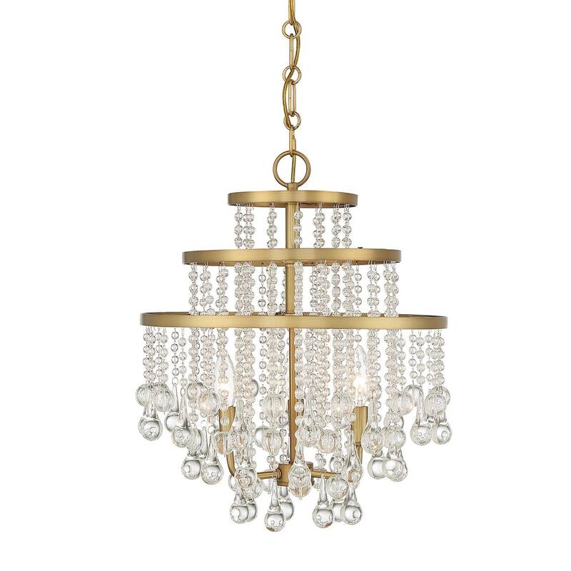 Savoy House 1-1865-3 Luna 3 Light 16" Wide Crystal Chandelier - Warm Brass