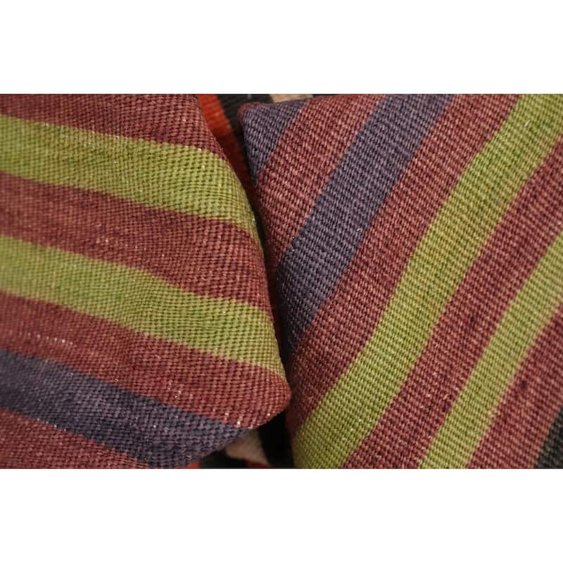 Hand Woven Oriental 100% Wool Carpet Southwestern Geometric Multi-Colored Kilim Area Rug - 6' 6'' X 5' 4''