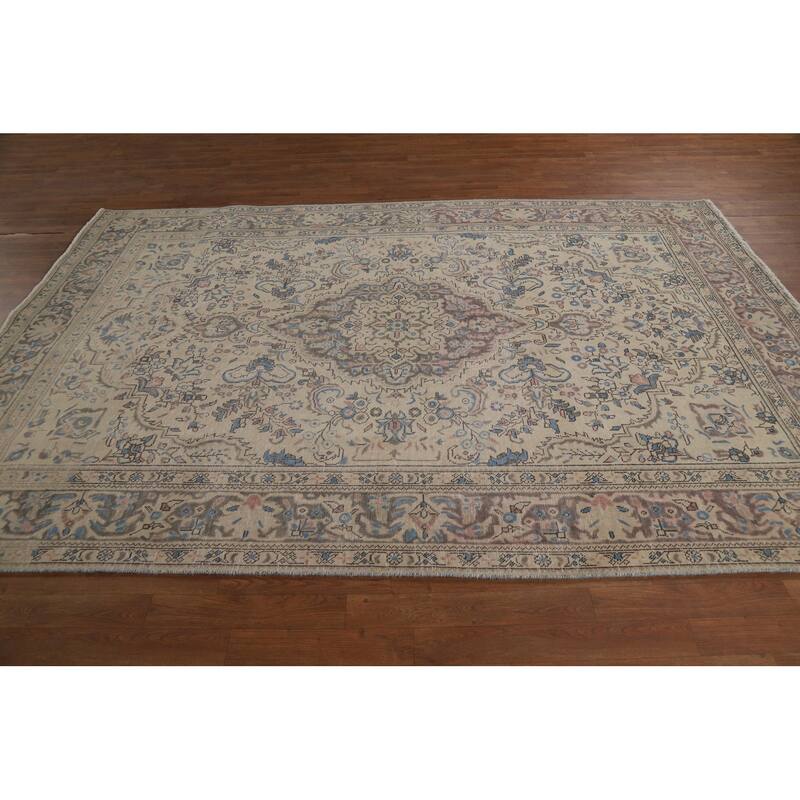 Tabriz Persian Area Rug Hand-Knotted Oriental Wool Carpet - 6'8"x 9'7"