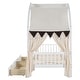 preview thumbnail 13 of 18, Twin Size Bed with Arched Canopy and Integrated Drawers , Pinewood Construction, Playful Tent
