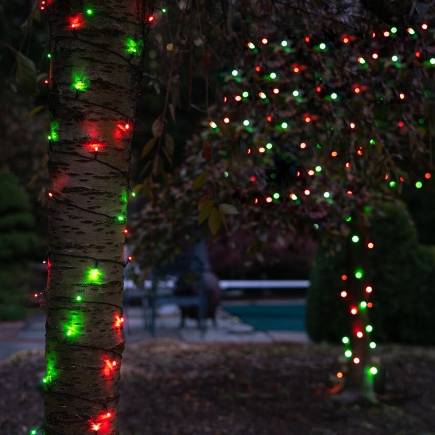 Red and green solar christmas lights hotsell