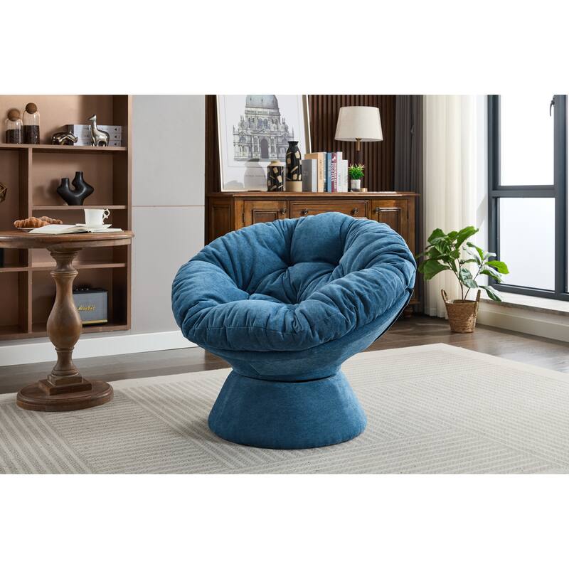 Oversized Swivel Accent Chair, 360-Degree Swivel Barrel Chair, Papasan Chair for Living Room and Bedroom Comfort