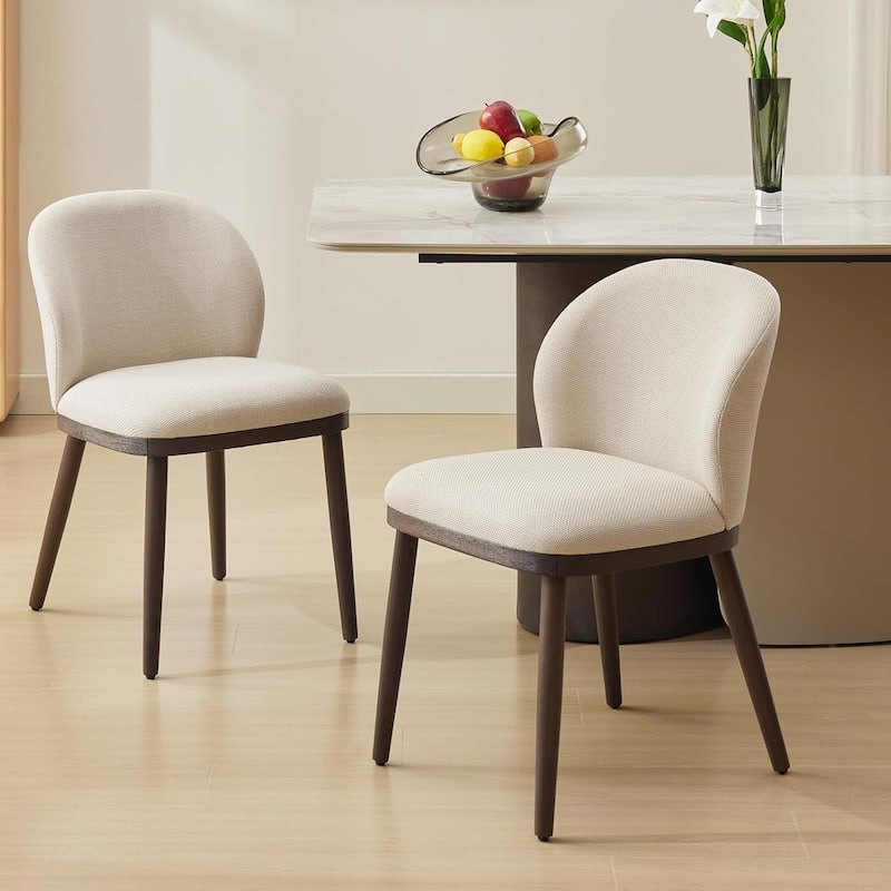 Dining Chairs Set of 2 - White/Espresso