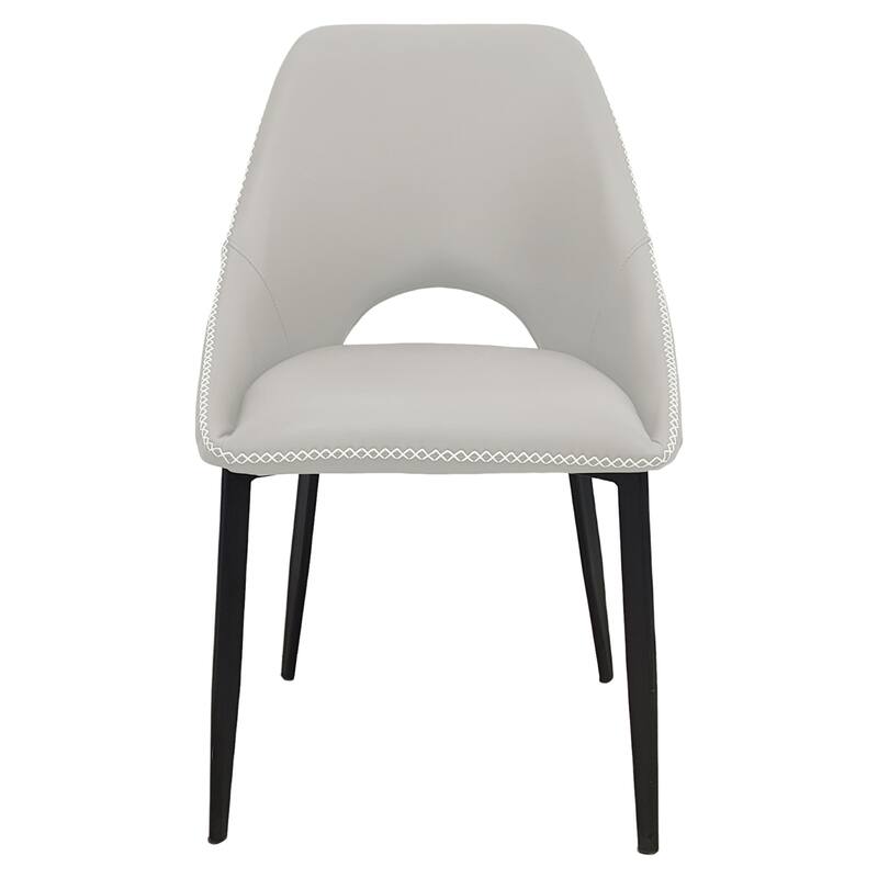 Amalfi Set of 2 Dining Chairs- Elegant Mid-Century Modern Chair w Open Back & Metal Legs for Kitchen, Dining Room & Small Spaces