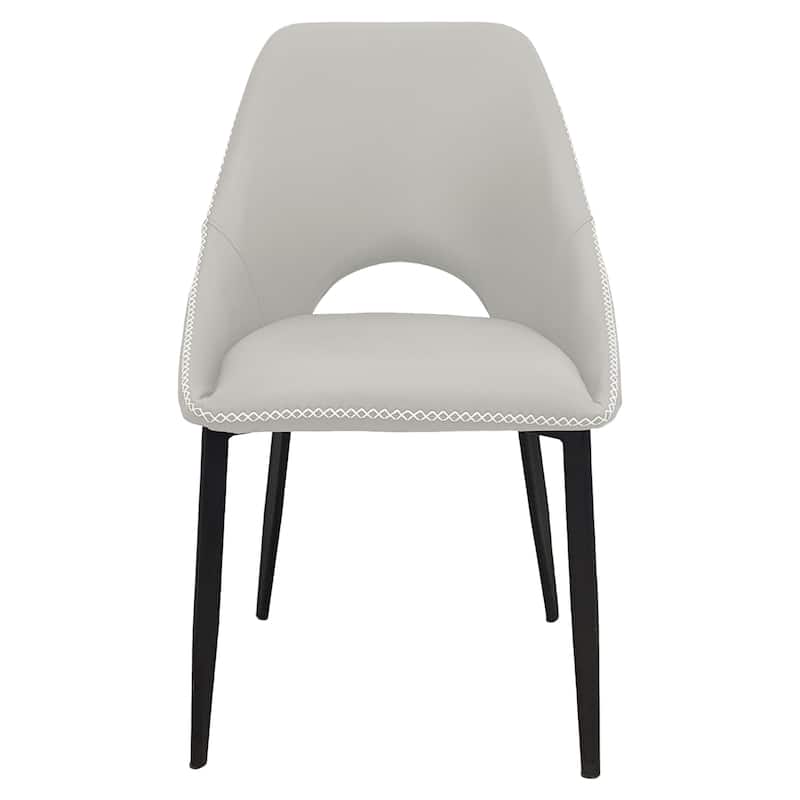 Amalfi Set of 4 Modern Fabric Upholstered Accent Dining Chairs with Curved Open Back and Metal Legs for Home or Apartment