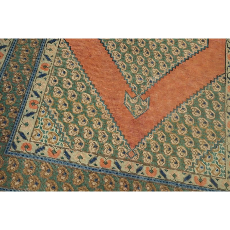 Hand Knotted Oriental 100% Wool Carpet Traditional Medallion Oranges & Rust Tabriz Area Rug - 6' 0'' X 4' 3''