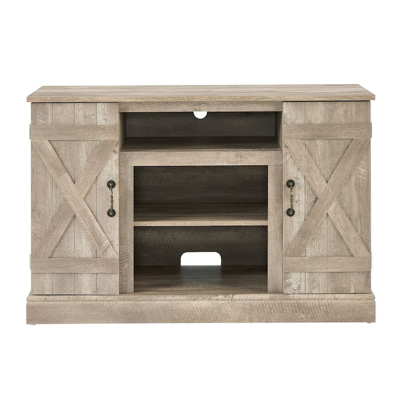47"W Farmhouse TV Stand with 18-Inch Fireplace