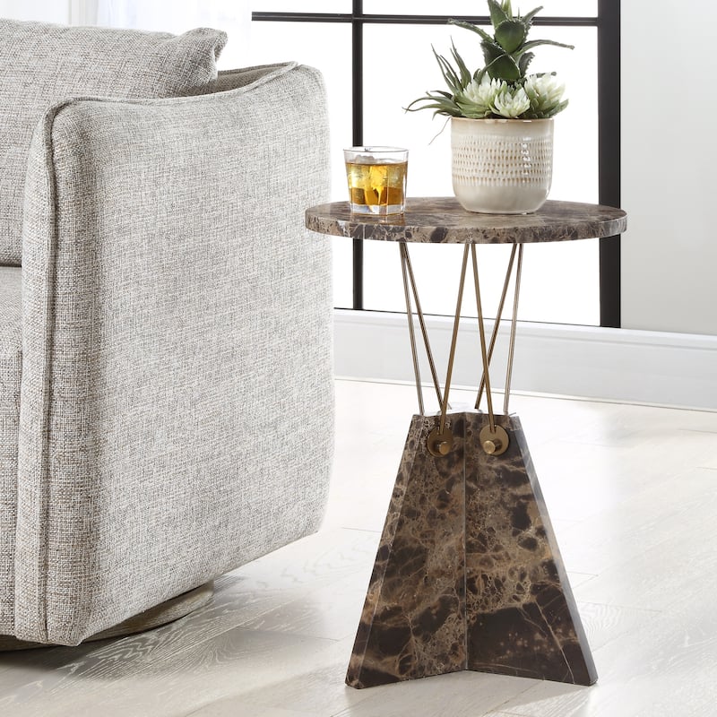 Uttermost 50002 Levitate 16" Diameter Marble Accent Table