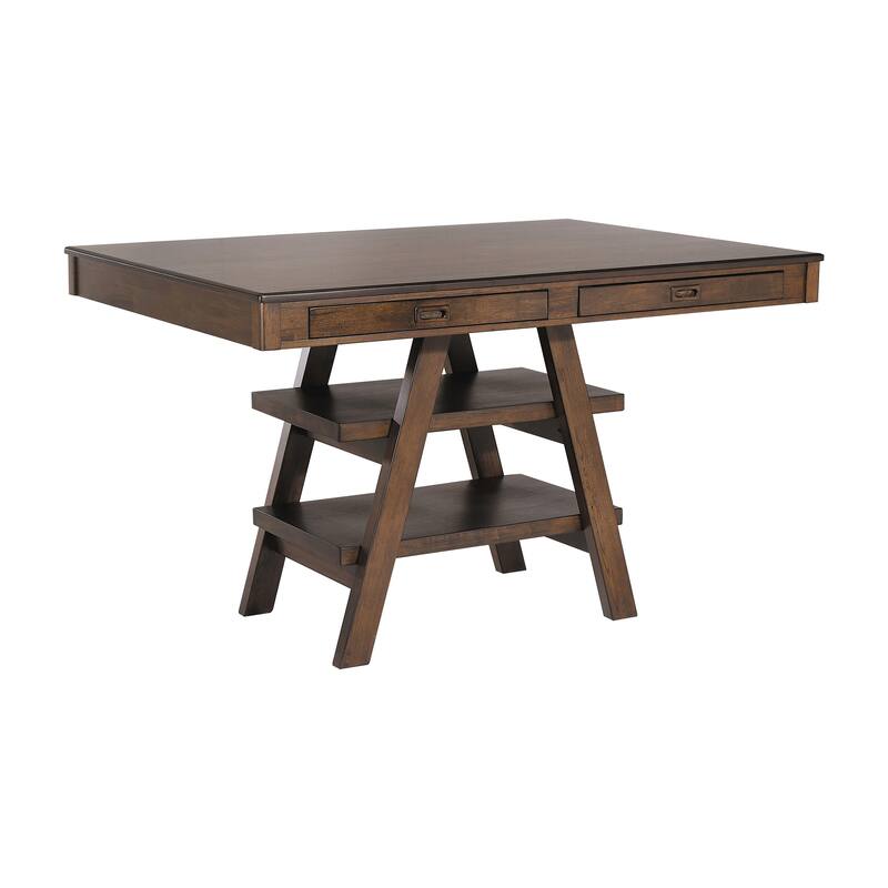Ferrara Walnut and Brown 9-piece Counter Height Dining Set