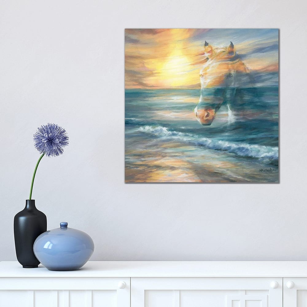 iCanvas "Waves Of Wonder (Horse Over Beach Sunset)" by Melani Pyke Canvas Print