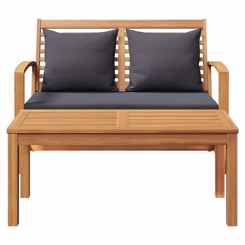 vidaXL Garden Bench Natural 110 x 64 x 76.5 cm Solid teak wood - 43.3 x 25.2 x 30.1