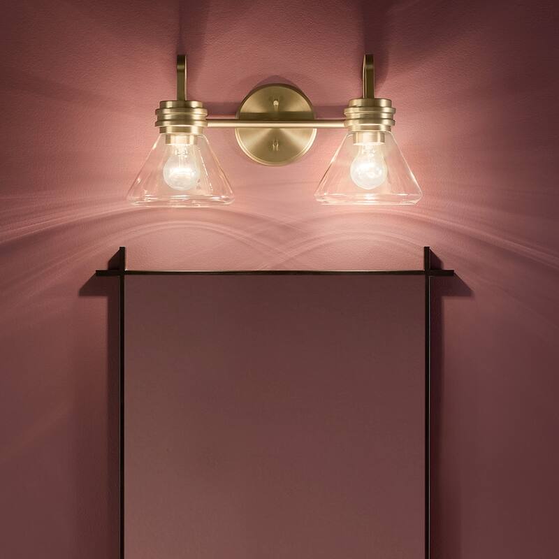 Kichler Lighting Farum 19.25" 2-Light Vanity Light with Clear Glass in Champagne Bronze