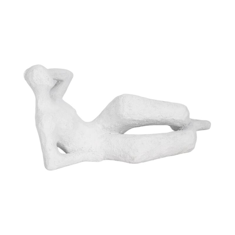 Sagebrook Home 11-Inch White Rough Texture Polyresin Figurine - 11" x 5" x 5"
